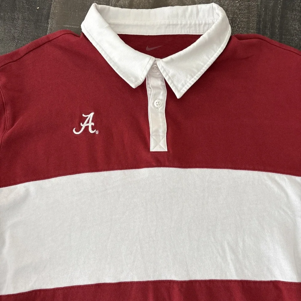 Nike Alabama Crimson Tide Red White Long Sleeve polo Nike Campus Collection XL